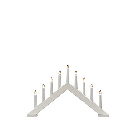 Konstsmide - Elljusstake 9 ljus trä mattvit