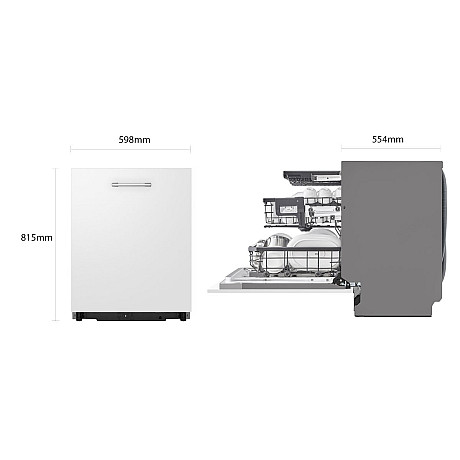 LG - DB475TXS - Integrerad 60 cm, QuadWash & TrueSteam, 14 kuvert