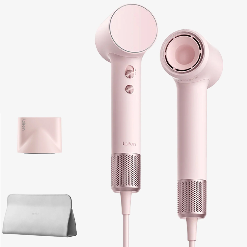 Laifen - Mini kompakt med stylingmunstycke och förvaringspåse, Rosa