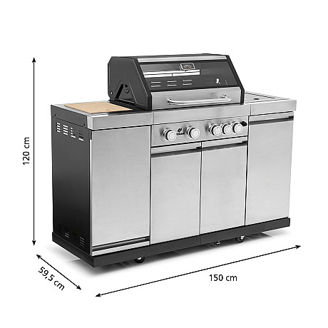 Landmann - Avalon Hybrid 4.1 MaxX - Hybridgrill gas och kol med 4 brännare