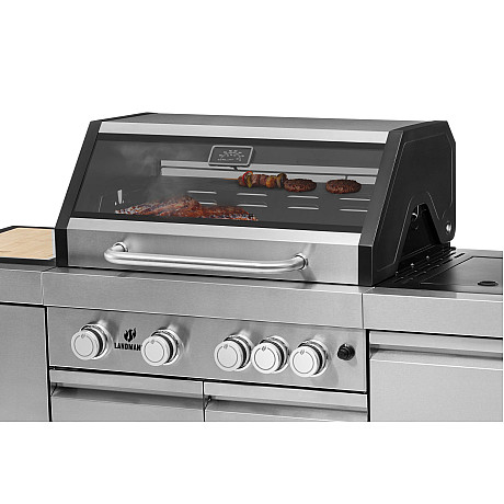 Landmann - Avalon Hybrid 4.1 MaxX - Hybridgrill gas och kol med 4 brännare