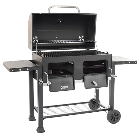 Landmann - XXL Kolgrillsvagn Cast Iron - Dubbla kolzoner