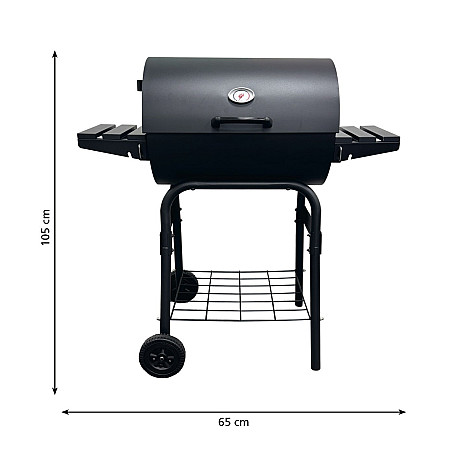 Landmann - Charcoal Barrel 550 - Kompakt kolgrillstunna med sidobord
