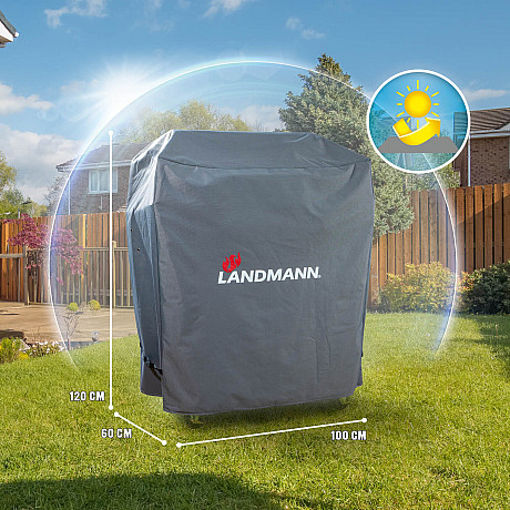 Landmann - Premium Grillöverdrag L - Extra slitstarkt grillöverdrag 100 x 120 x 60 cm
