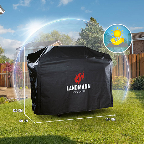 Landmann - Premium Grillöverdrag XL Svart - Extra slitstarkt grillöverdrag 145 x 120 x 60 cm
