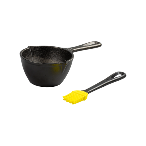 Lodge köksredskap cast iron smältdegel och silikonborste