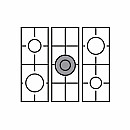 Lofra -  Gasspis Dolce Vita 70 cm (2 ugnar) (Rostfri/Krom) 