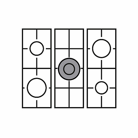 Lofra -  Gasspis Dolce Vita 70 cm 2 Ugnar, Rostfri/brons