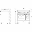 Lofra -  Gasspis Dolce Vita 90 cm 1 Gasugn, Svart/Krom