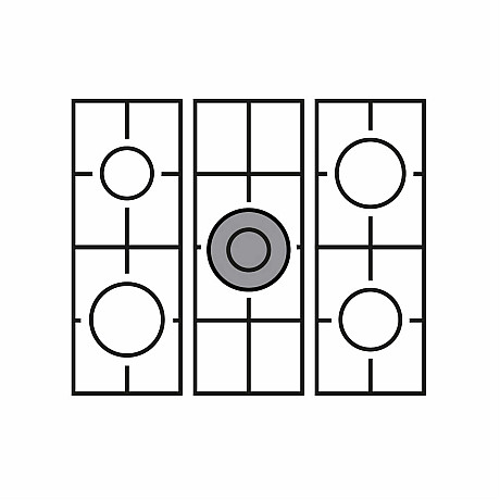 Lofra -  Gasspis Dolce Vita 90 cm 1 Gasugn, Svart/Krom