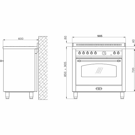 Lofra -  Induktionsspis Dolce Vita 90 cm 1 Ugn