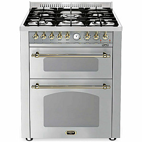 Gasspis Lofra -  Gasspis Dolce Vita 70 cm 2 Ugnar, Rostfri/Mässing