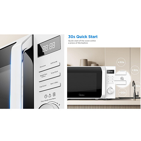 Midea - AG20CF2EBK - Svart - 20L kapacitet, 700W