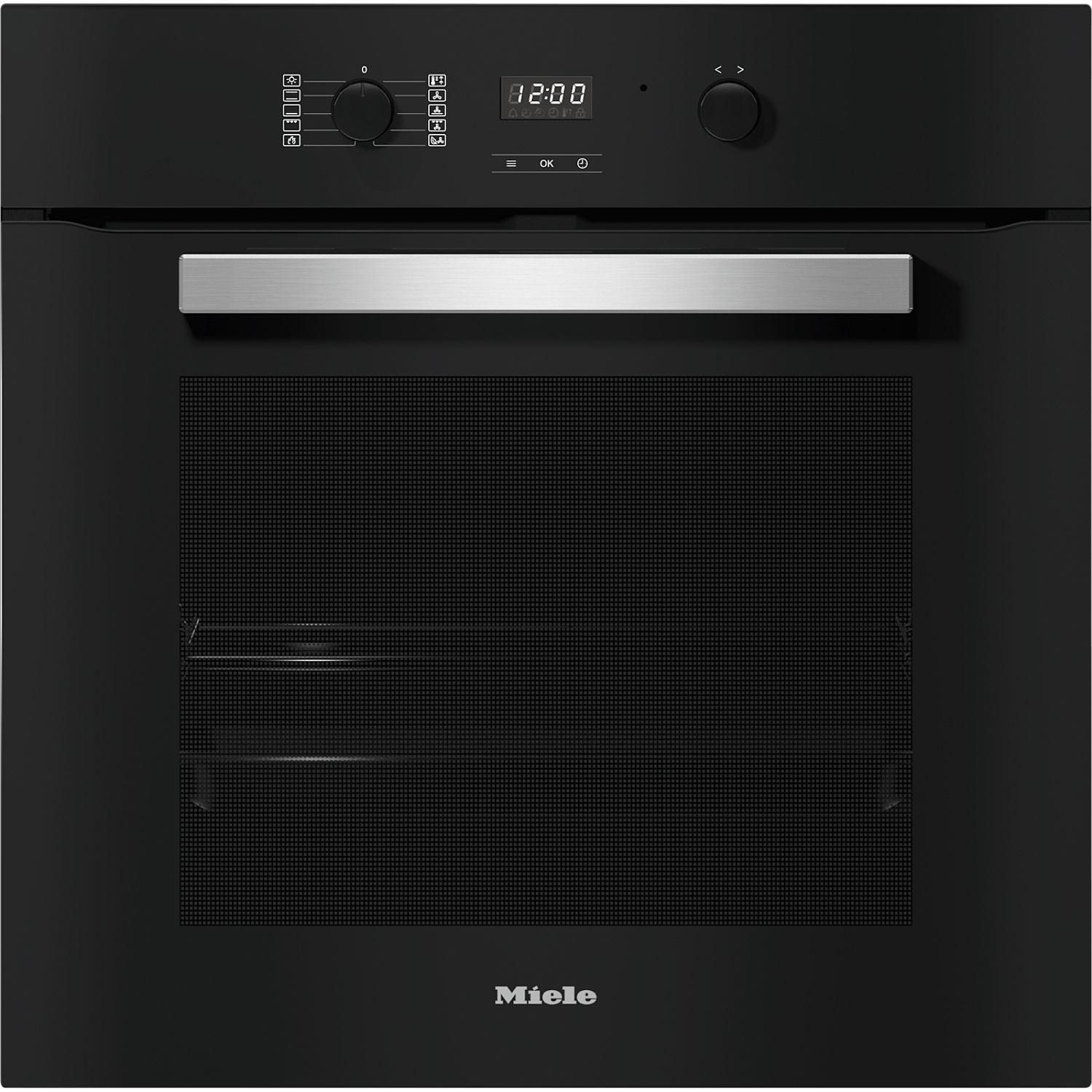 Miele inbyggnadsugn h 2455 bp active, obsidiansvart, pyrolys, sval front