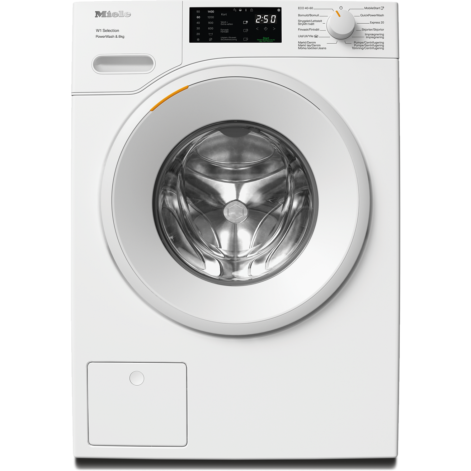 Miele frontmatad tvättmaskin wsb363 wcs pwash 8 kg quickpowerwash