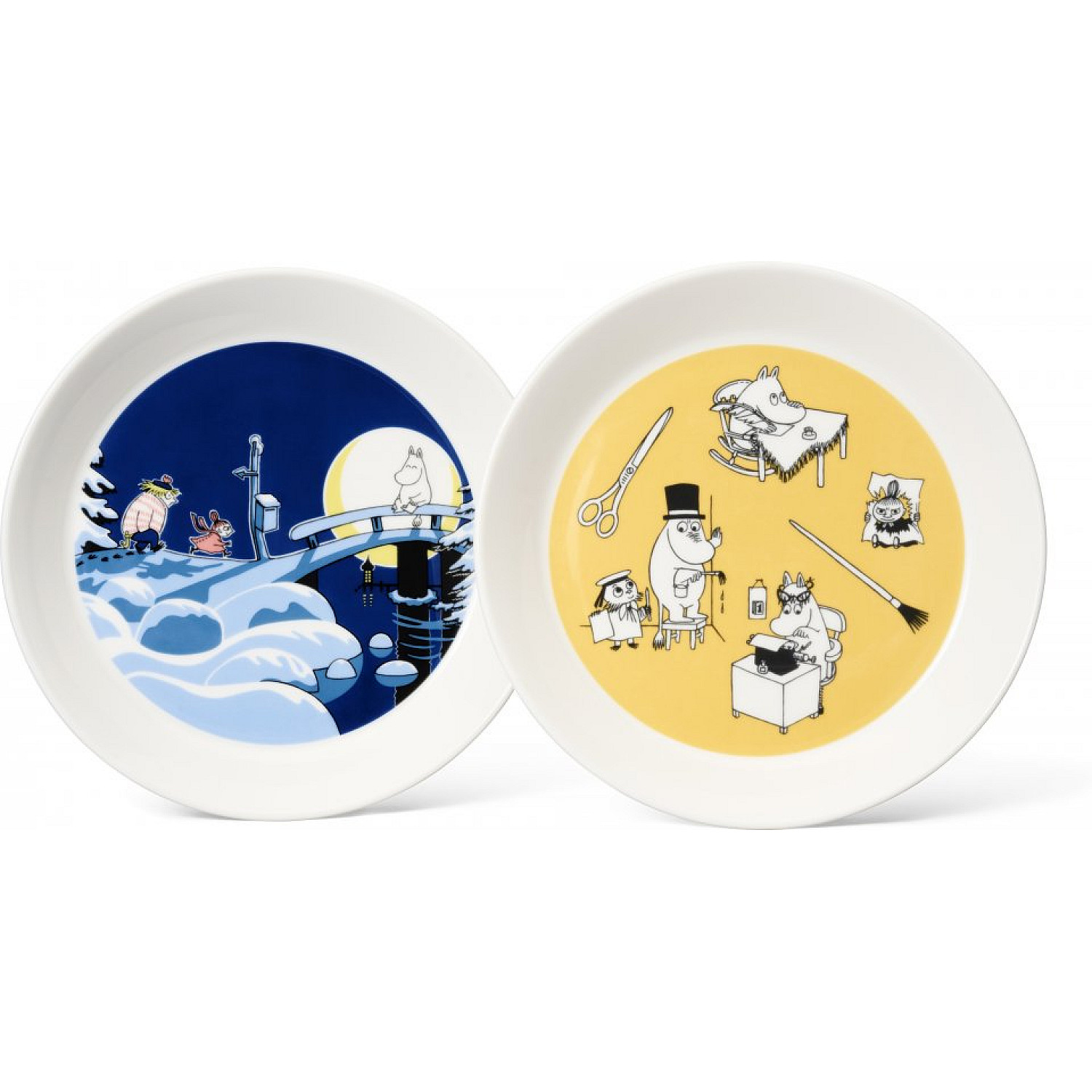 Moomin arabia tallrik 1064307 mumin office & winter night 19 cm, 2 st
