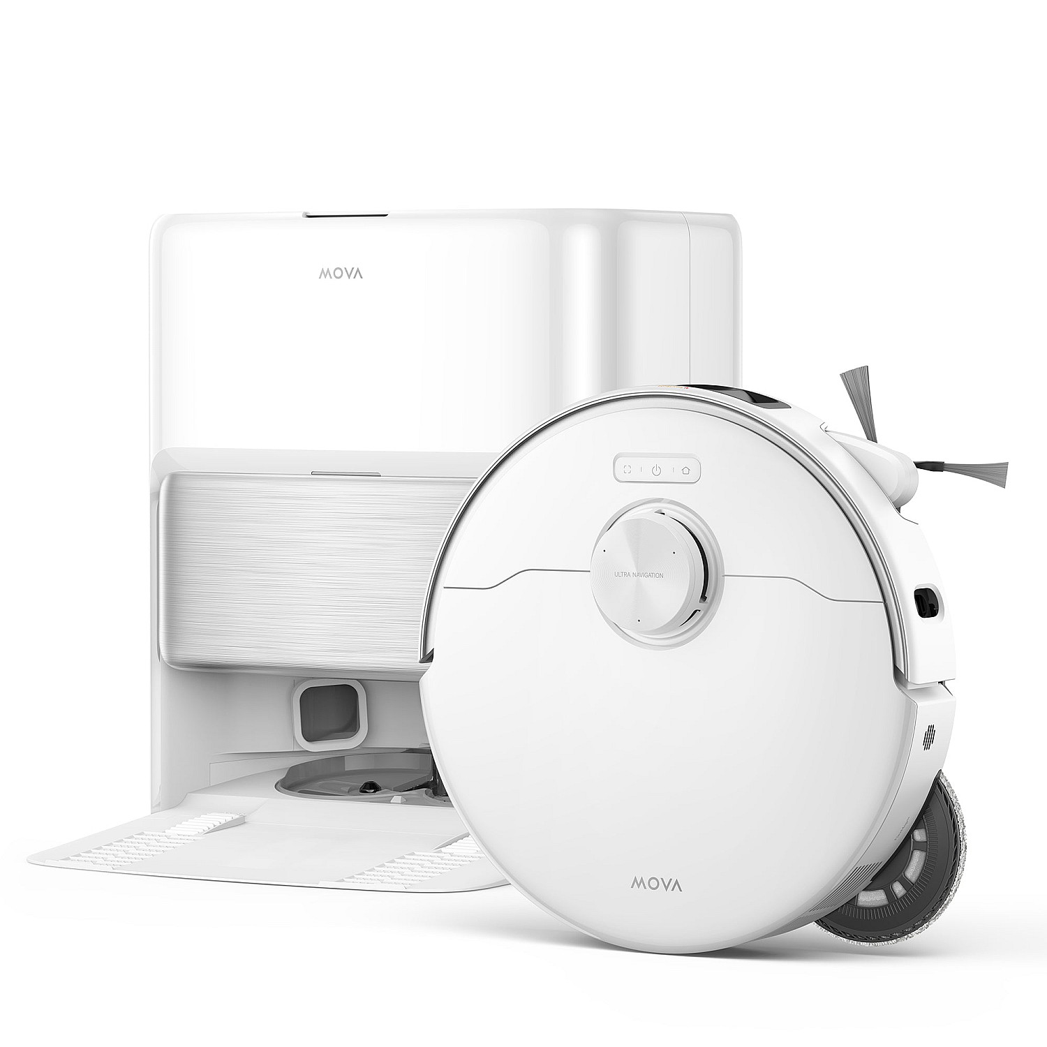 Mova robotdammsugare p70 pro ultra, 30000 pa, roterande moppar, 100 °c mopptvätt, vit