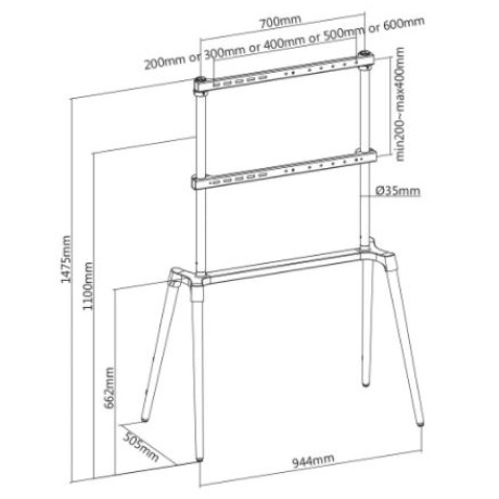 FS19-46F-02 - Mozi Golvstativ 55-75" TV VESA 200x600