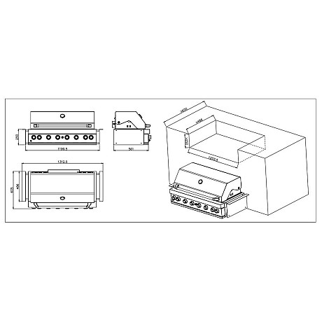 Myoutdoorkitchen - Built-In 304 SS med 6 Brännare