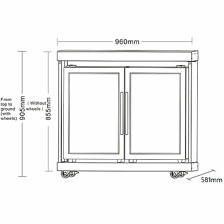 Myoutdoorkitchen -  Fristående Kylskåp classic line stainless 304SS