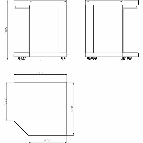 Myoutdoorkitchen -  Hörnmodul classic line stainless 304SS 90° large för utekök