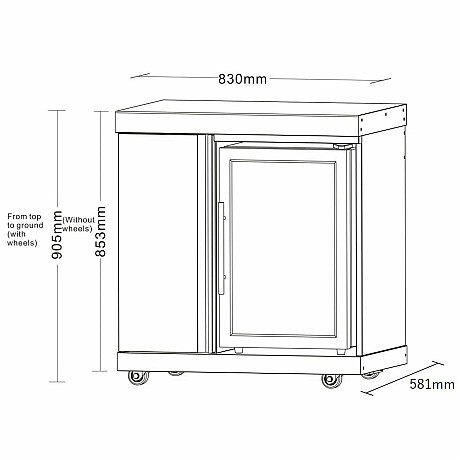 Myoutdoorkitchen -  Fristående Kylskåp classic line stainless 304SS
