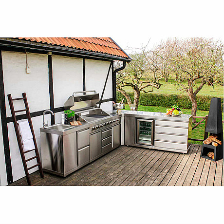 Myoutdoorkitchen -  Hörnmodul classic line stainless 304SS 90° för utekök