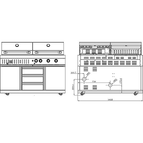 Myoutdoorkitchen - Stainless Collection - Fristående Gasol- och Kolgrill