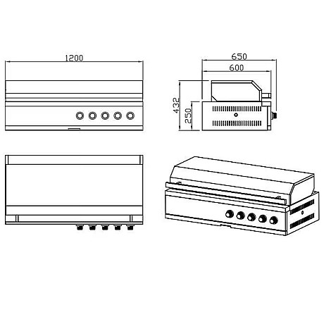 Myoutdoorkitchen - Gasolgrill nordic line, Svart (5 Burners)