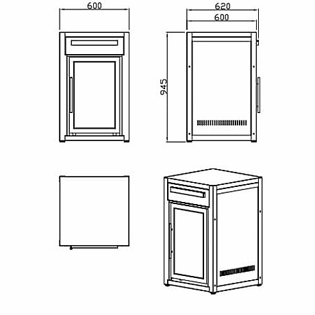 Myoutdoorkitchen -  Fristående Kylskåp nordic line