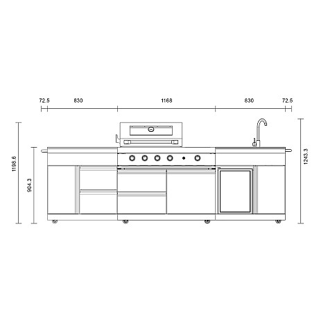 Myoutdoorkitchen -  Utekök Pure Plus Svart