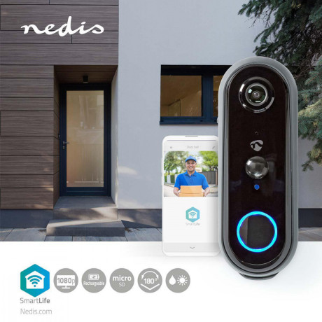 Nedis - Videodörrklocka batteridriven WiFi Nedis - Videodörrklocka batteridriven WiFi