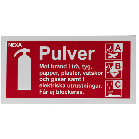 Nexa - BSP-1020 Skylt för pulversläckare Nexa - BSP-1020 Skylt för pulversläckare