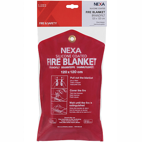 Nexa - FB-120 RM Brandfilt Silikon Röd 120x120 cm
