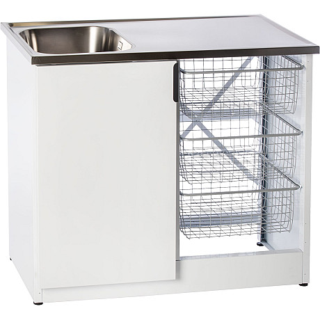 Nimo - LB 100 HT Tvättbänk vänster, Vit