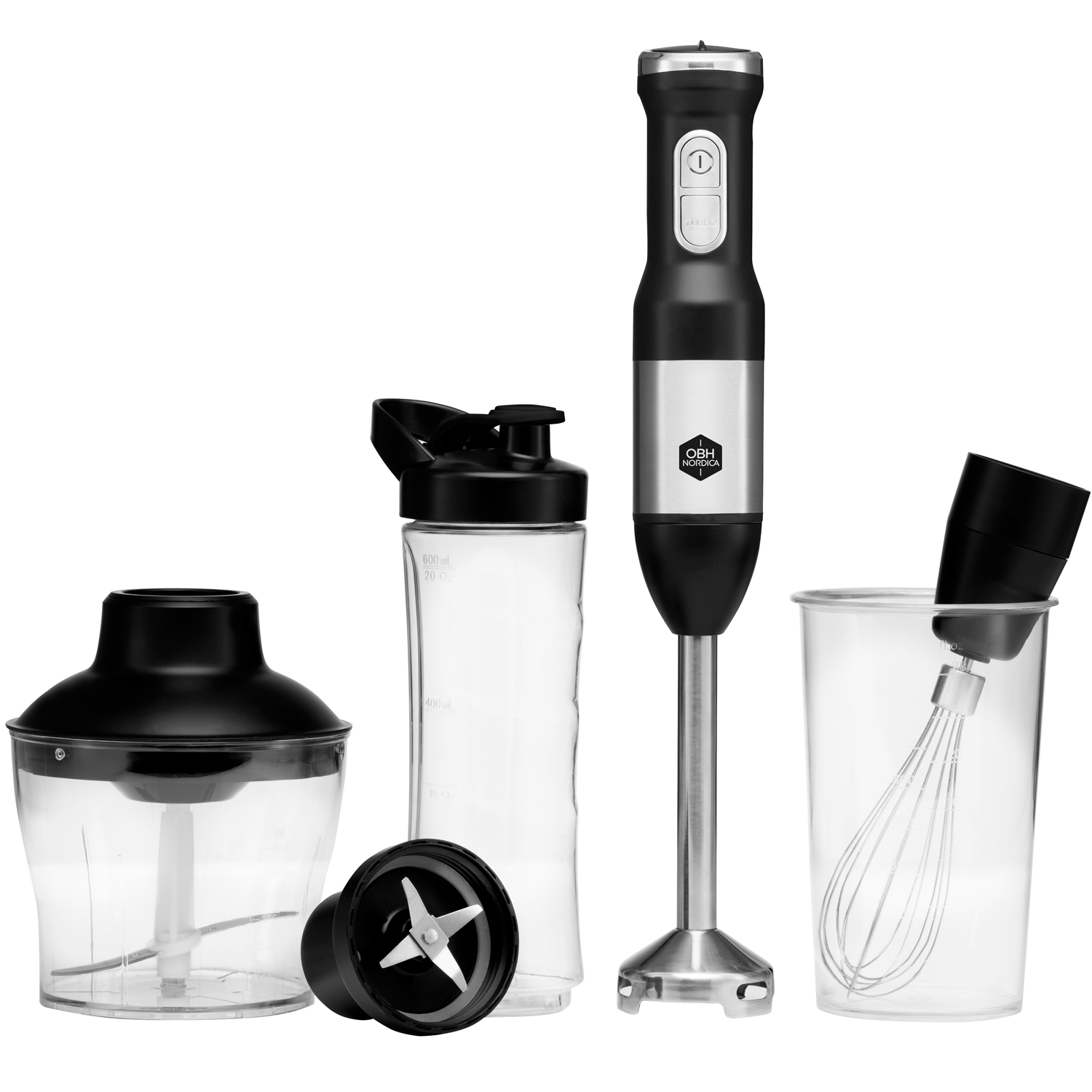 Obh nordica mixer 7713 - svart, 2-i-1 mixer med take-away flaska