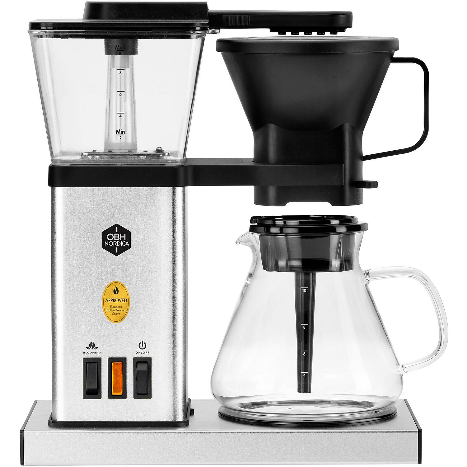 Obh nordica kaffebryggare blooming prime kaffemaskin, silver