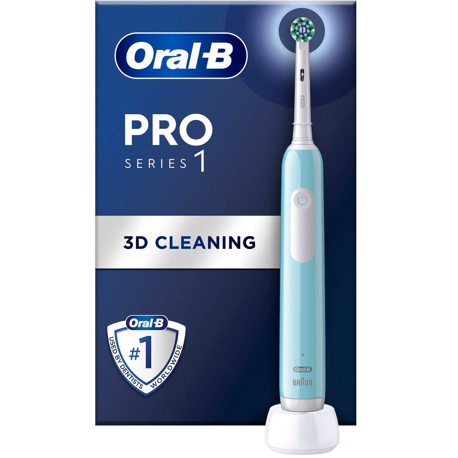 Oral-b eltandborste blå - tryckkontroll och tre rengöringslägen