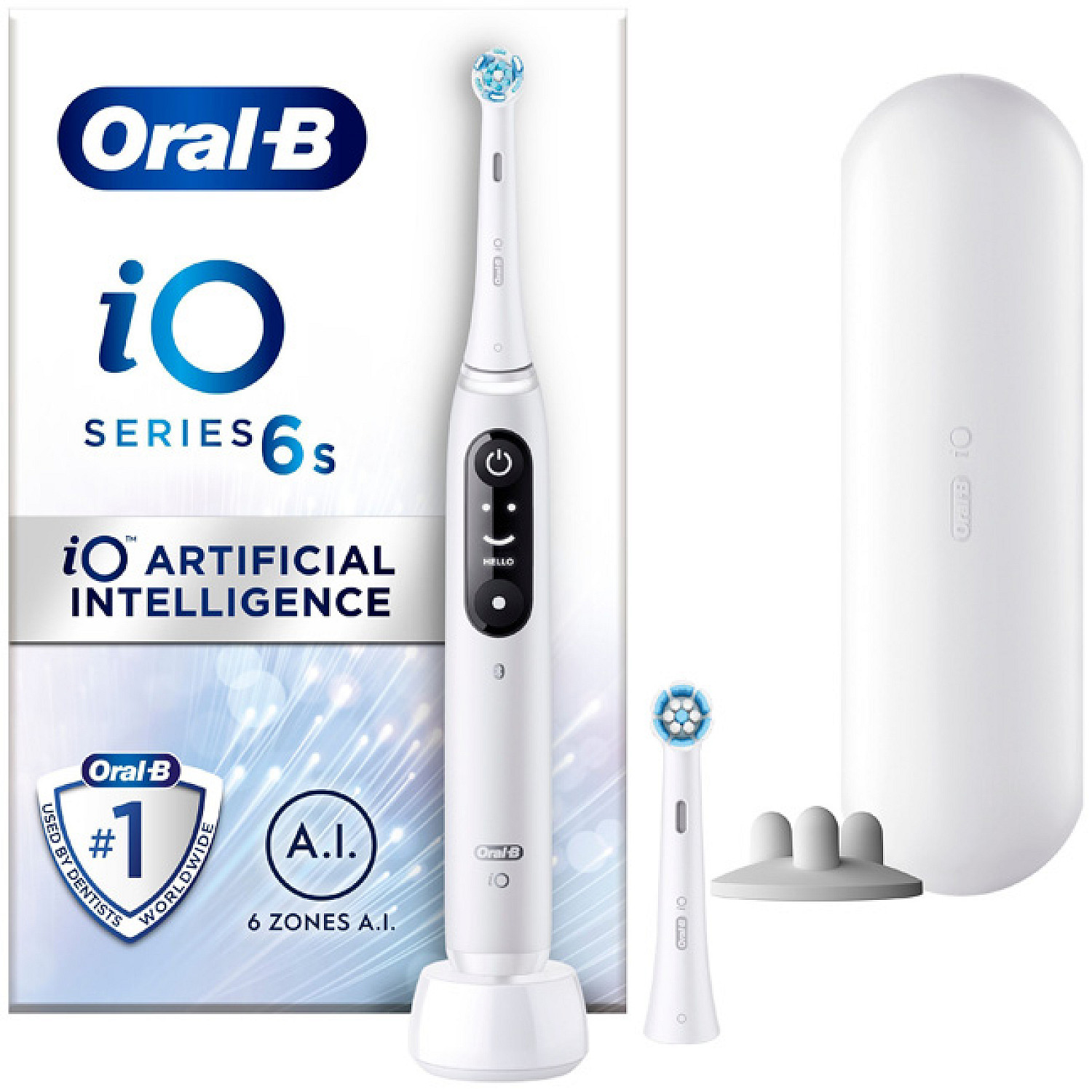 Oral-b eltandborste vit - io-modell med interaktiv display och lägen