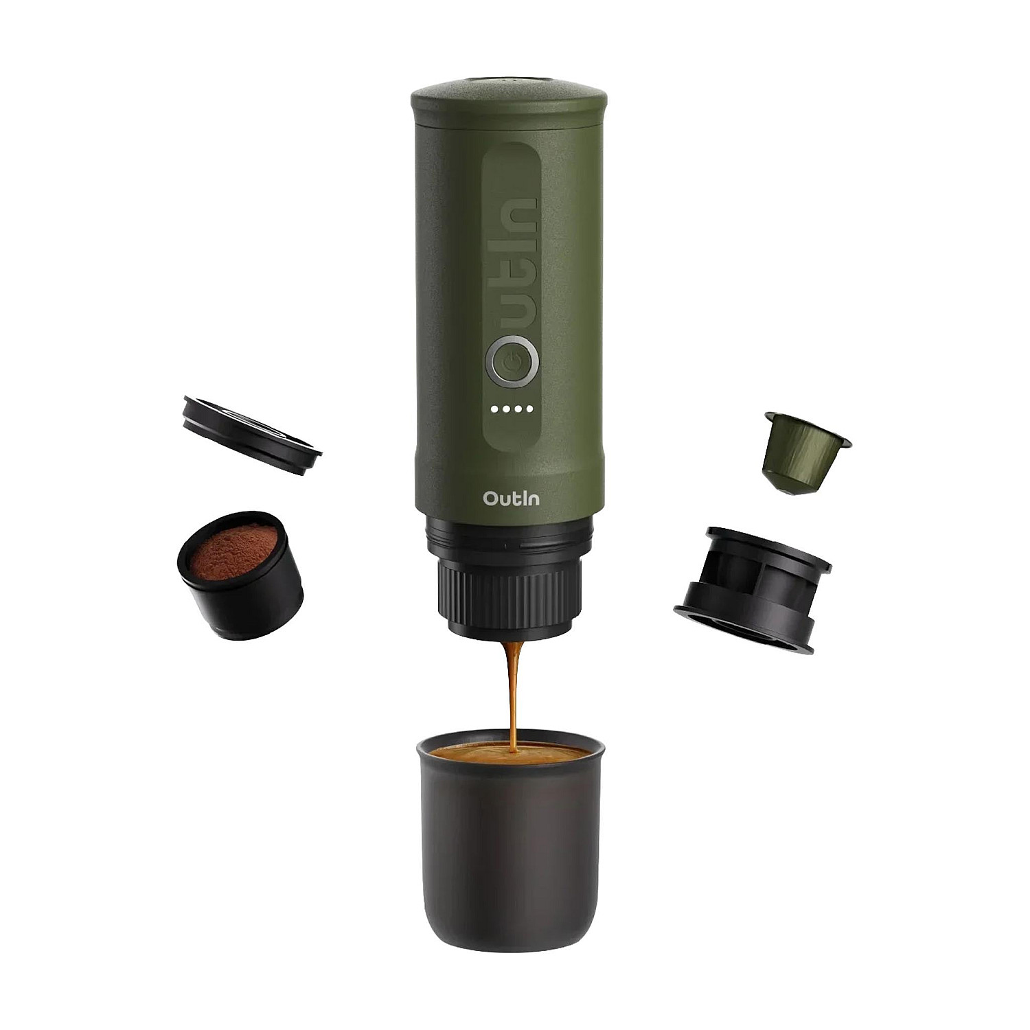 Outin kaffebryggare portabel kaffebryggare nano forest green