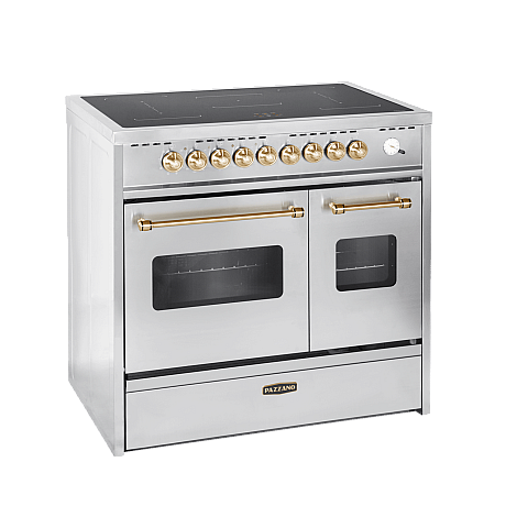 Pazzano -  Induktionsspis Cuore 90 cm (2 ugnar) (Rostfri/Mässing)