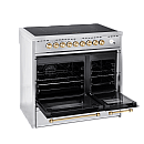 Pazzano -  Induktionsspis Cuore 90 cm (2 ugnar) (Rostfri/Mässing)