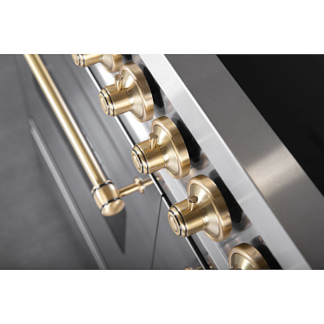 Pazzano -  Induktionsspis Cuore 90 cm (2 ugnar) (Rostfri/Mässing)