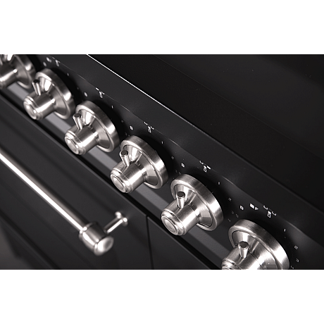 Pazzano -  Gasspis Cuore 90 cm (2 ovens) (Svart/Borstat stål)