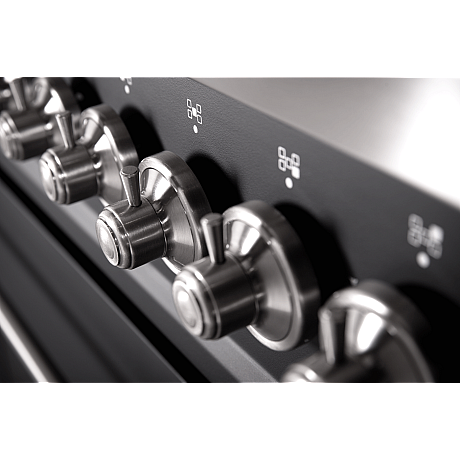 Pazzano -  Gasspis Cuore 90 cm (2 ovens) (Svart/Borstat stål)