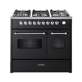 Pazzano -  Gasspis Cuore 90 cm (2 ovens) (Svart/Borstat stål)