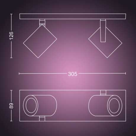 Philips Hue - White and Color Ambiance Argenta dubbel spotlight Philips Hue - White and Color Ambiance Argenta dubbel spotlight