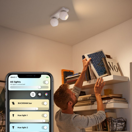 Philips Hue - White ambiance Buckram dubbel spot Philips Hue - White ambiance Buckram dubbel spot