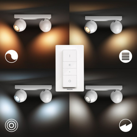 Philips Hue - White ambiance Buckram dubbel spot Philips Hue - White ambiance Buckram dubbel spot