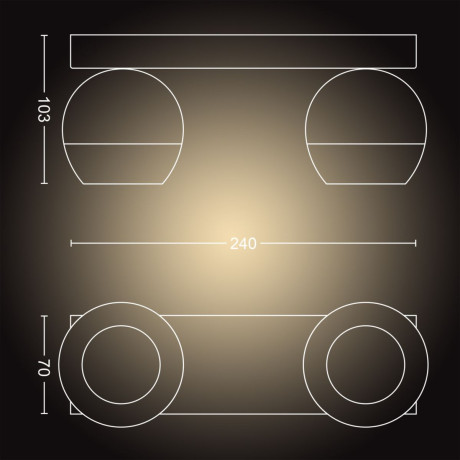 Philips Hue - White ambiance Buckram dubbel spot Philips Hue - White ambiance Buckram dubbel spot